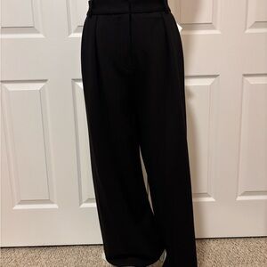 Velvet by Graham & Spencer Black Ponti Knit Wide Leg Trousers